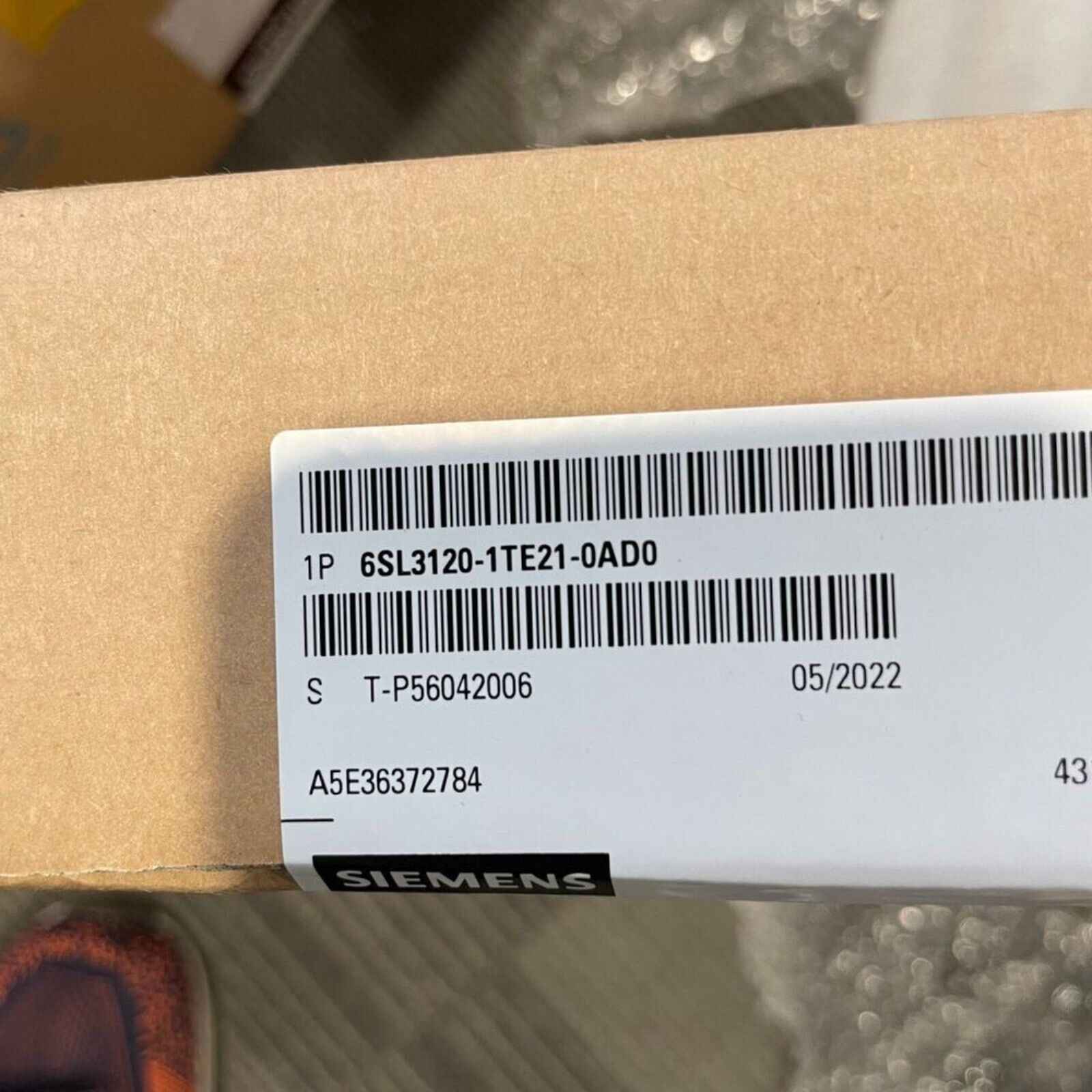 Siemens SINAMICS S120 6SL3120-1TE21-0AD0 motor module label, new