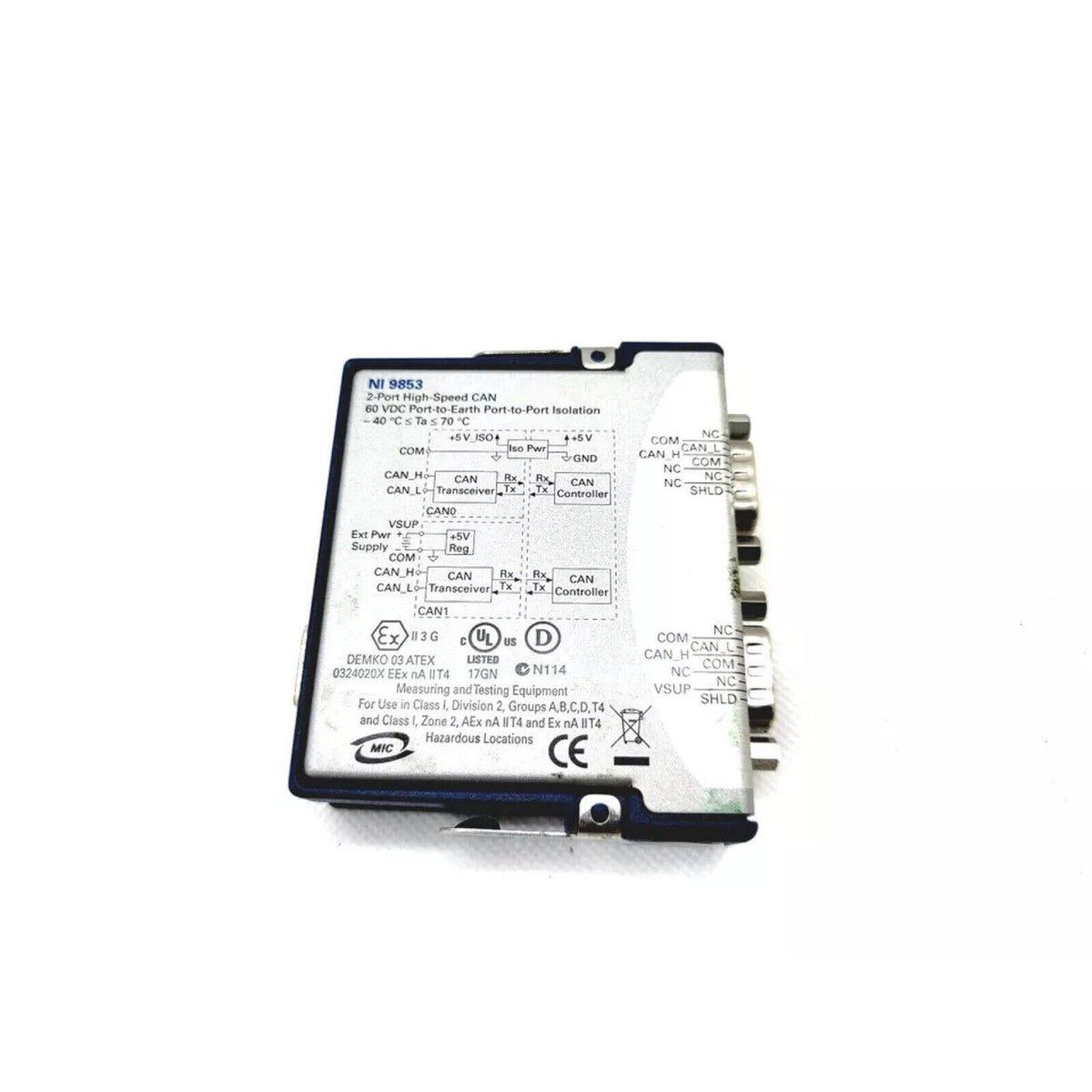 NI 9853 C Series CAN Interface Module, 2-Port High-Speed Data Acquisition, Industrial Automation Equipment