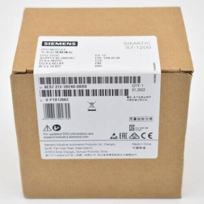 Siemens SIMATIC S7-1200 CPU Module 6ES7 212-1BE40-0XB0 Box