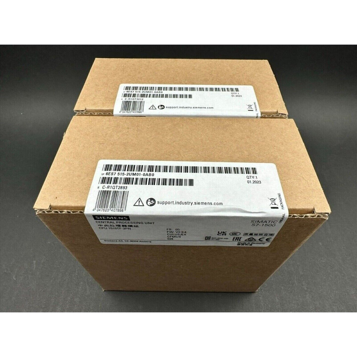 Siemens SIMATIC S7-1500 CPU 1515TF-2 PN Module 6ES7 515-2UM01-0AB0, industrial automation part in packaging