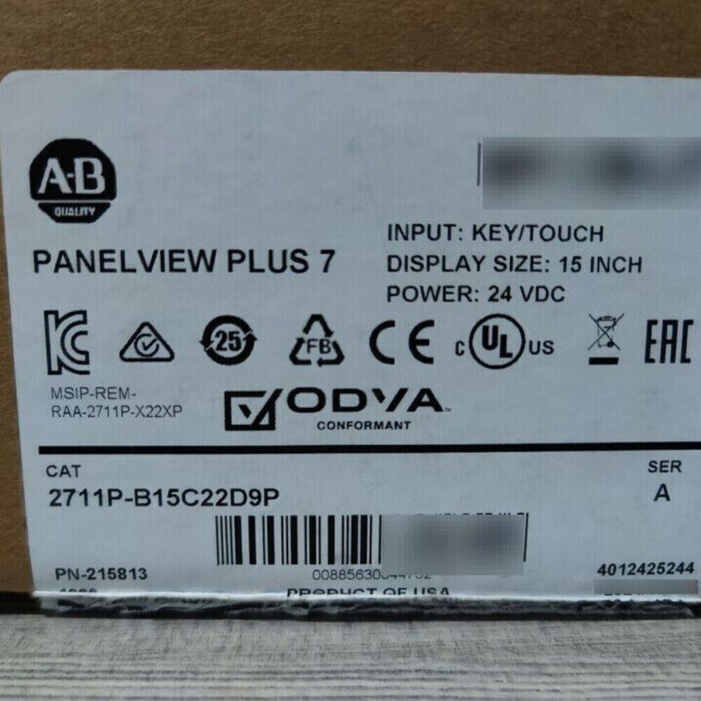 Allen-Bradley PanelView Plus 7 15" HMI, Key/Touch Input, 24VDC Power, 2711P-B15C22D9P