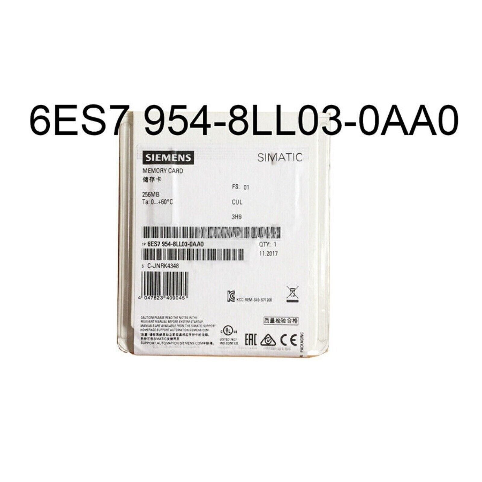 Siemens SIMATIC S7-1500 Memory Card 6ES7 954-8LL03-0AA0, 256MB for S7 PLC