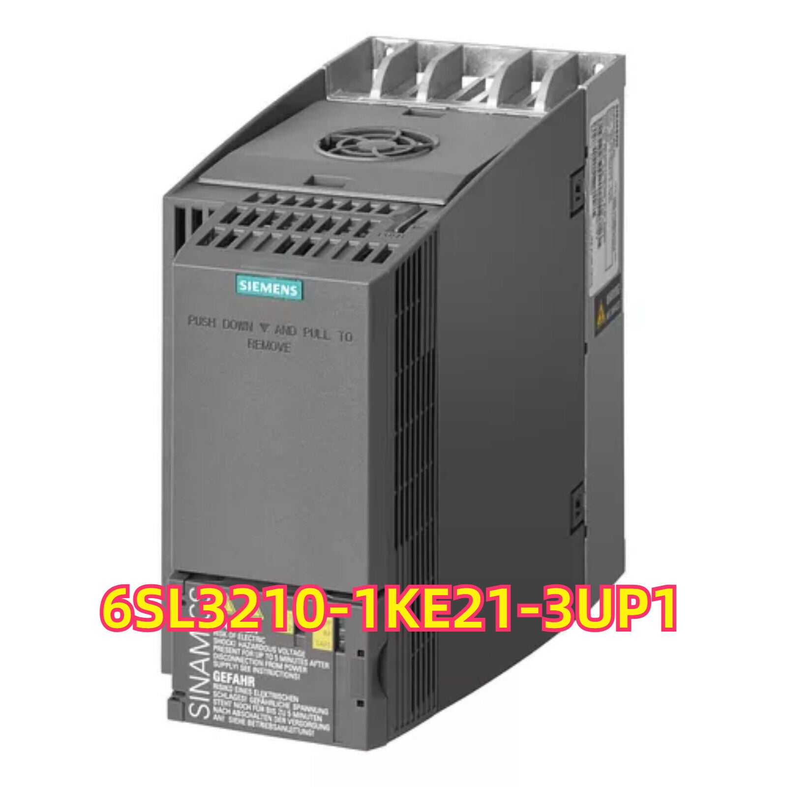 Siemens SINAMICS G120C PLC module, grey industrial automation part, model 6SL3210-1KE21-3UP1