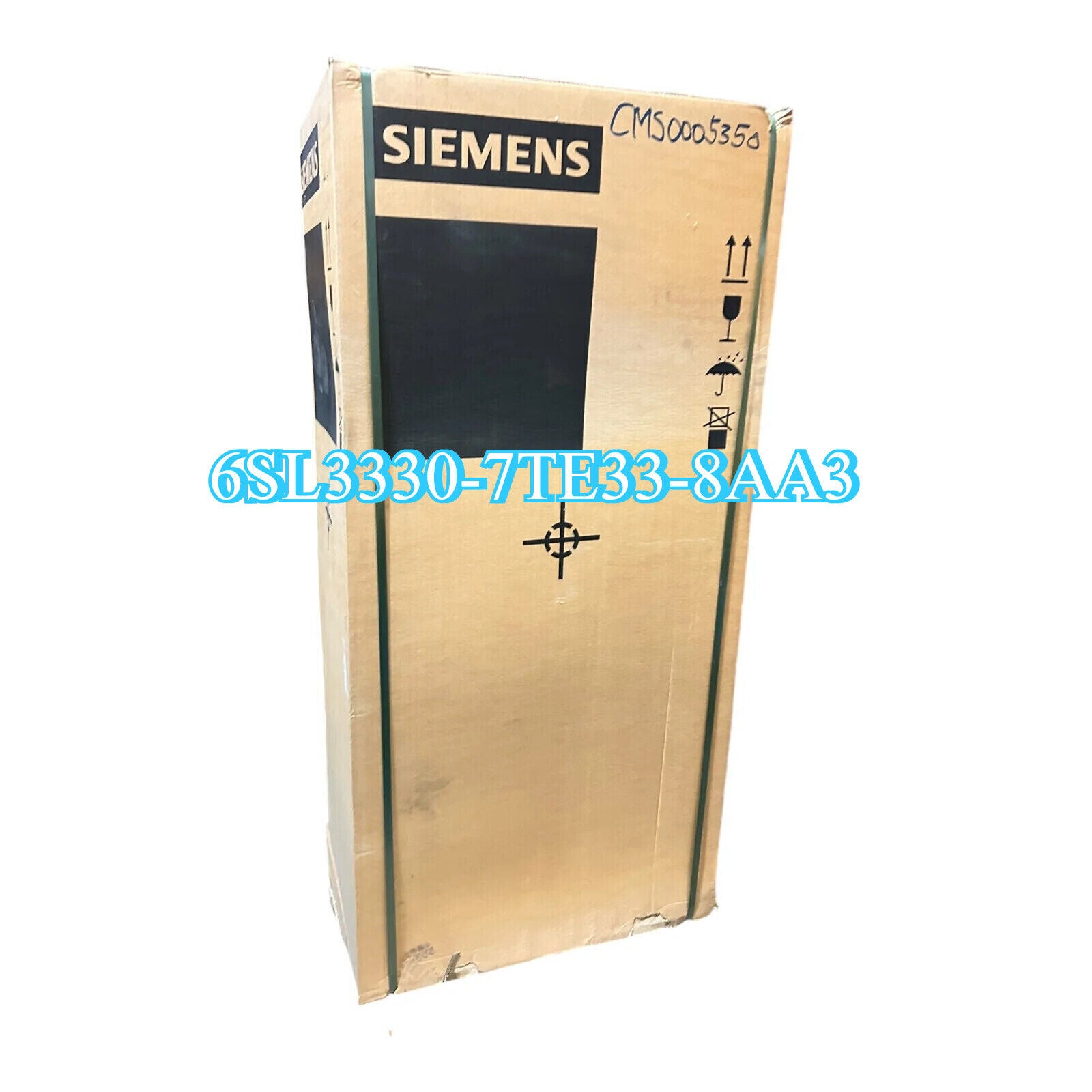 Siemens S120 ACTIVE LINE MODULE 6SL3330-7TE33-8AA3 on a cardboard box