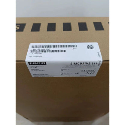 Siemens SIMODRIVE 611 power module box with product information, industrial automation part.