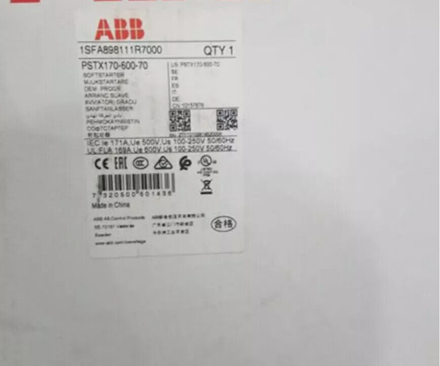 ABB PSTX170-600-70 Soft Starter Label - New In Box
