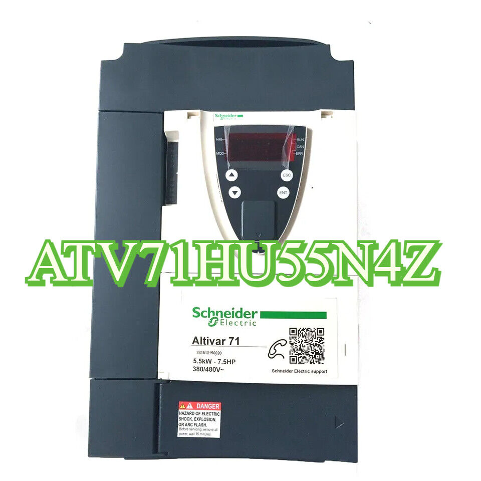 Schneider ATV71HU55N4Z Altivar 71 VFD, 5.5kW-7.5HP, 380/480V, industrial automation part.