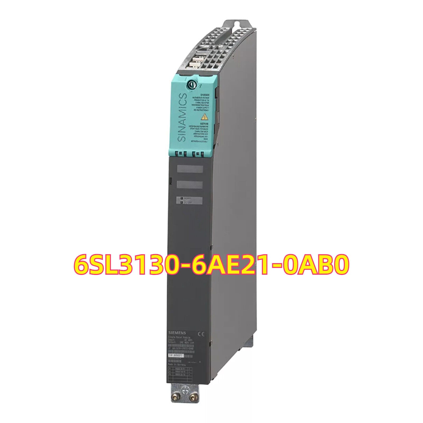 Siemens SINAMICS 6SL3130-6AE21-0AB0 Drive, gray and teal industrial automation component