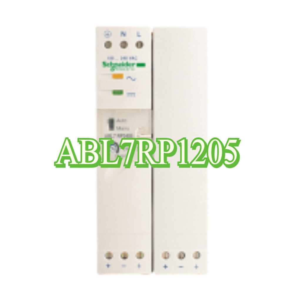 Schneider ABL7RP1205 power supply unit, white housing, with model number display.