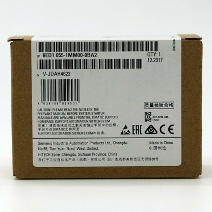 Siemens 6ED1055-1MM00-0BA2 LOGO! AM2 AQ module packaging, Made in China. Industrial automation part.
