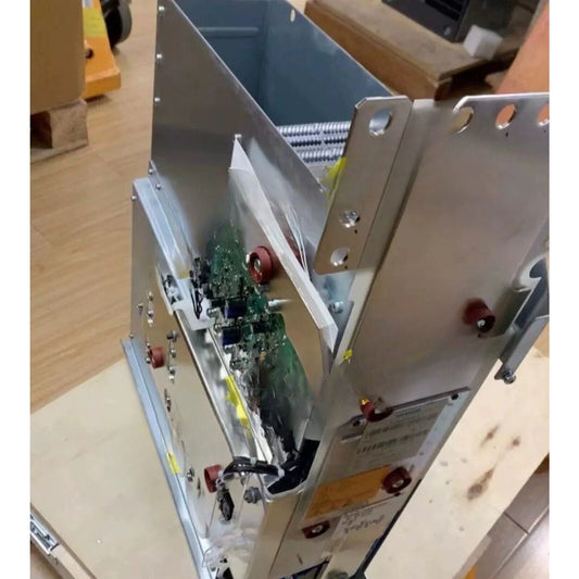 Siemens PLC replacement power block, metal structure, electronic components visible, industrial automation parts