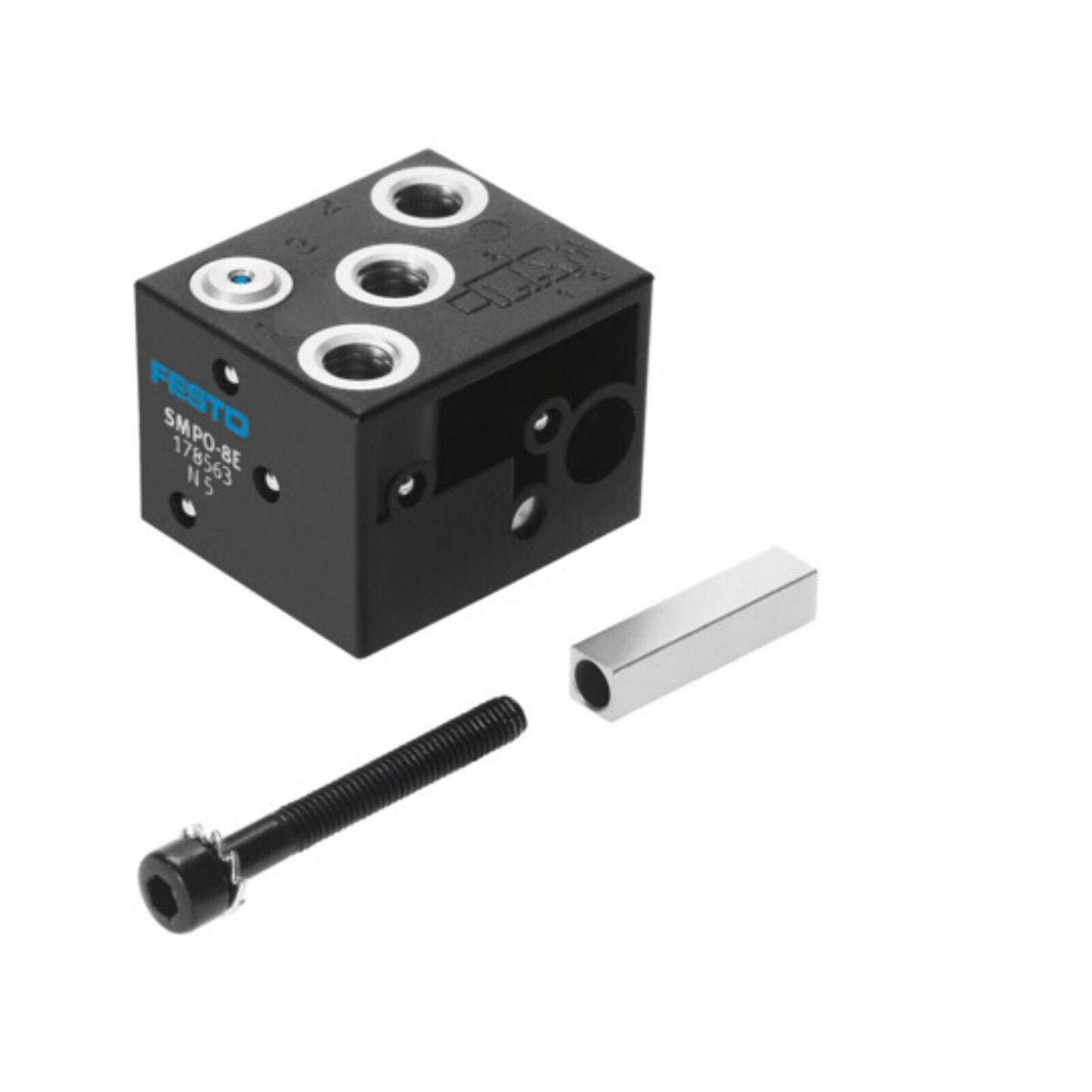 Festo SMPO-8E Proximity Sensor with accessories, industrial automation component.