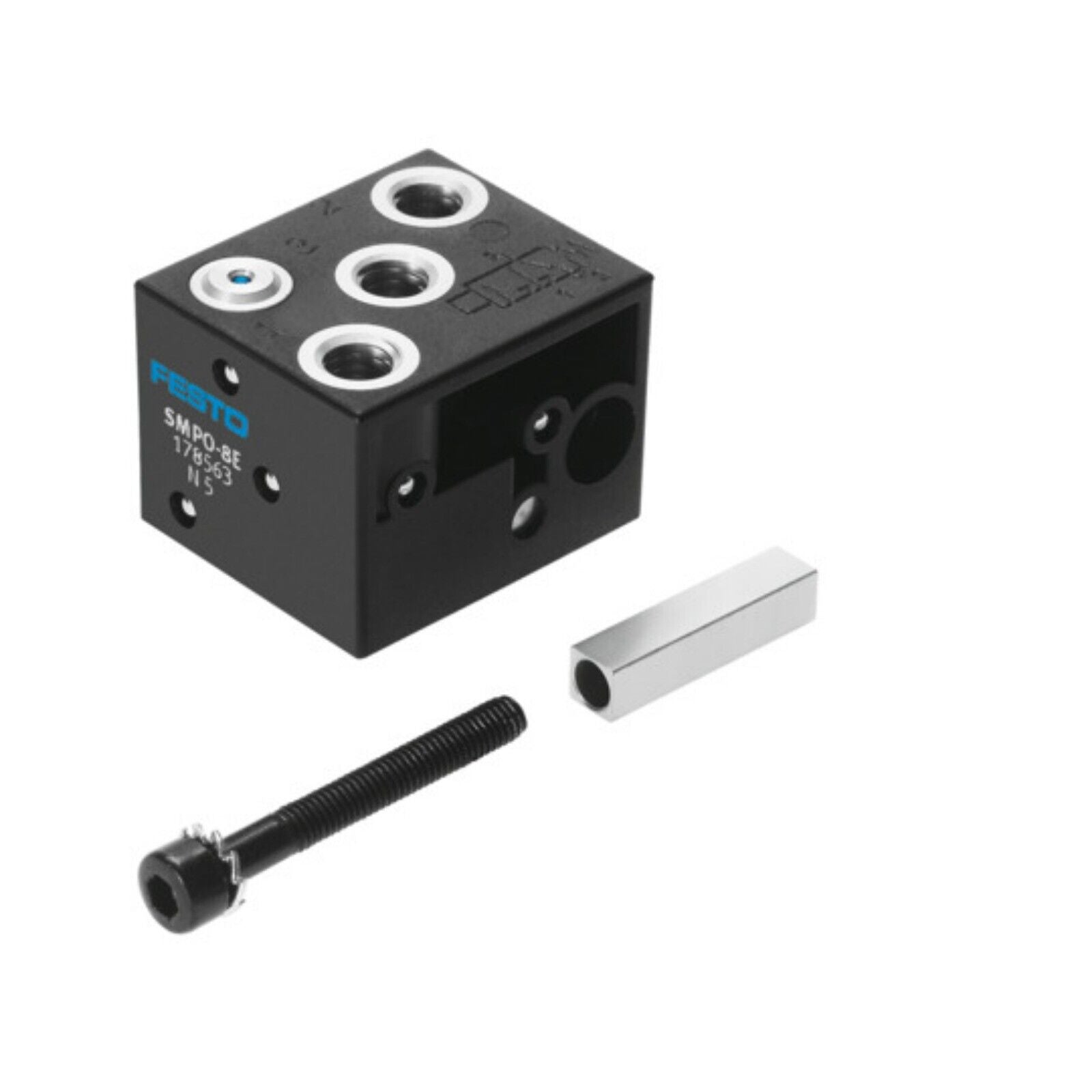 Festo SMPO-8E Proximity Sensor with accessories, industrial automation component.