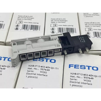 Festo VUVB-ST12-M52-MZH-QX-1T1 solenoid valve, electrical interface, Made in Germany. Pneumatic automation part.