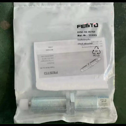 Festo DYSC-16-18-Y1F shock absorber in packaging. Industrial automation part.
