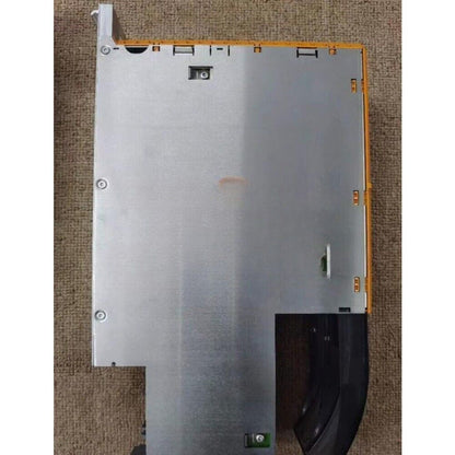 B&R Servo Drive 8BVI0110HCD8.000-1, industrial automation part, top view, silver and yellow.