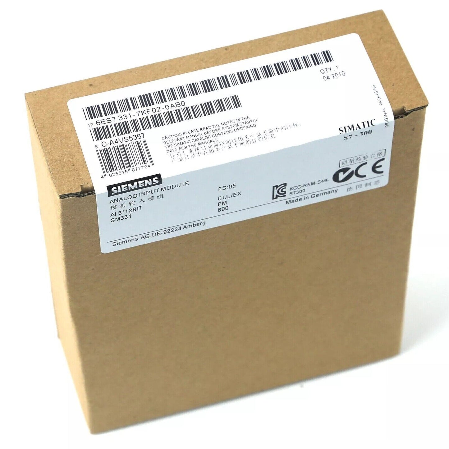 Siemens SIMATIC S7-300 Analog Input Module, 6ES7331-7KF02-0AB0