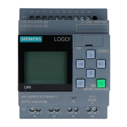 Siemens LOGO! 6ED1052-1MD08-0BA2 Logic Module, 24VDC Input, industrial automation component