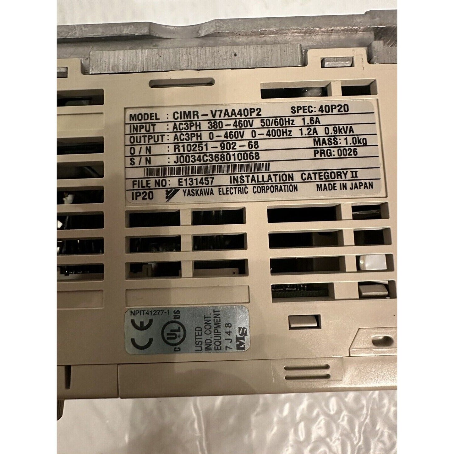 Inverter | YASKAWA | NEW  INVERTER DRIVE CIMR-V7AA40P2 VS MINI V7 40 V VOLTS 3 PH 0.2 KW