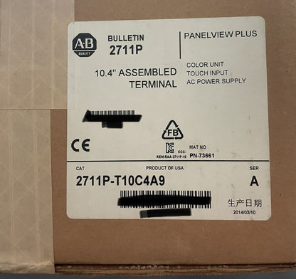 Allen Bradley 2711P-T10C4A9 /A PanelView Plus 6 1000 Touch Enet/RS232 NEW IN BOX