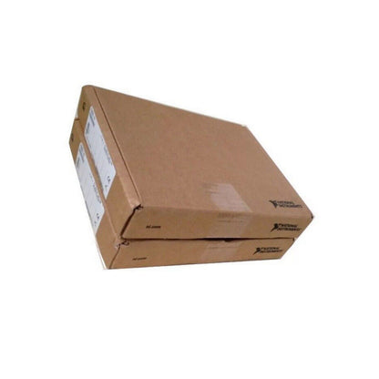 National Instruments USB-6210 DAQ device in a cardboard box, ready for shipping.