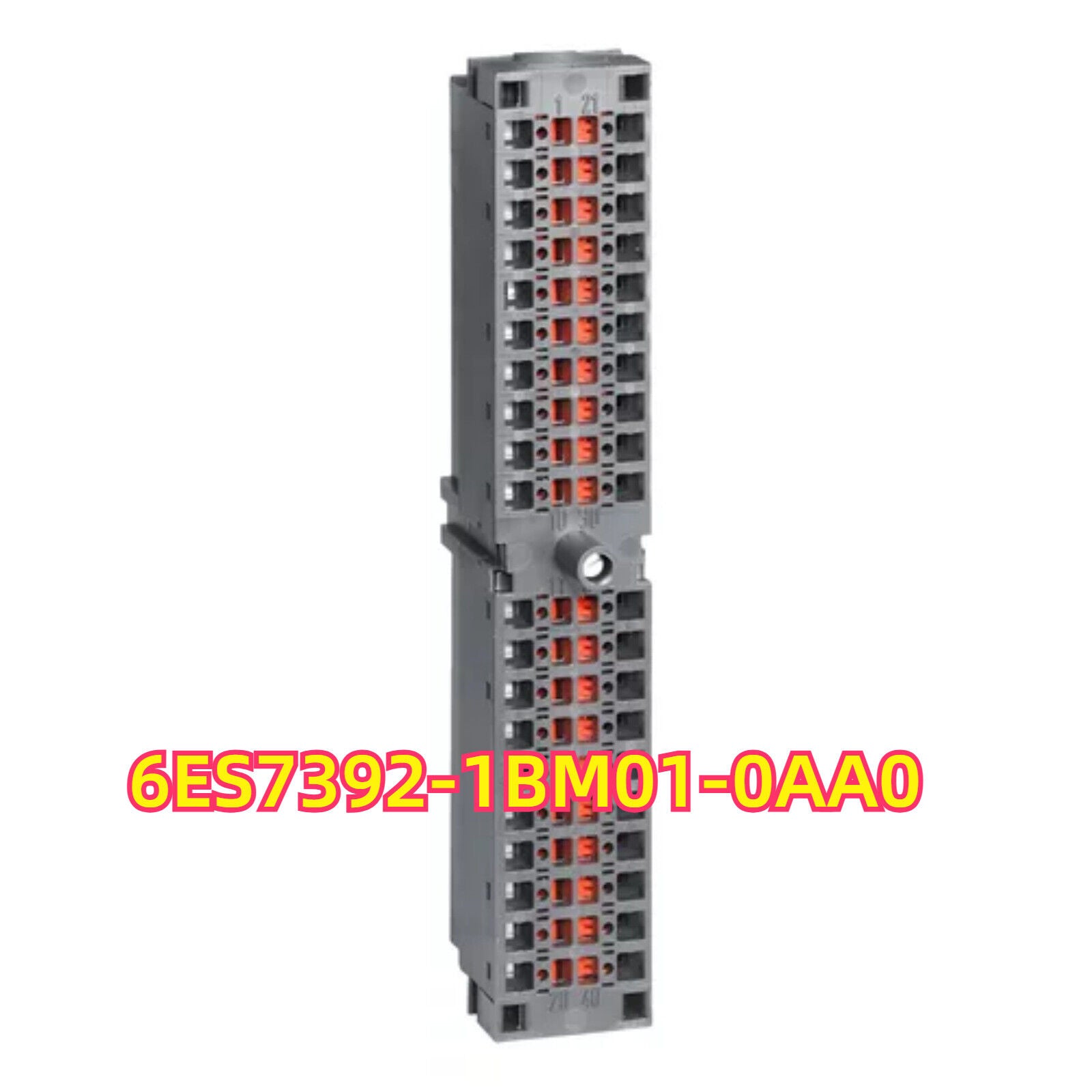 Siemens S7-300 front connector 6ES7392-1BM01-0AA0, PLC module, grey housing, industrial automation part.