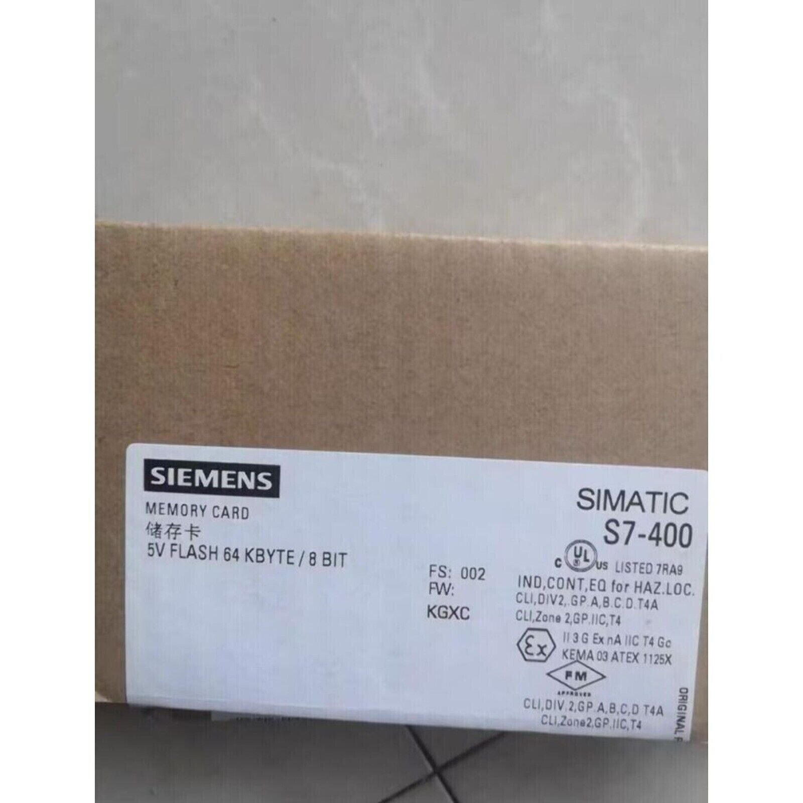 Siemens SIMATIC S7-400 Memory Card, 64KB, Industrial Automation Part