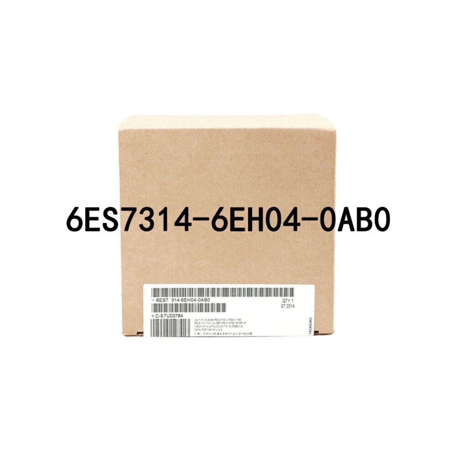 Siemens SIMATIC S7-300 CPU 314C-2 PN/DP 6ES7314-6EH04-0AB0 in its original packaging, brown box, product details visible.