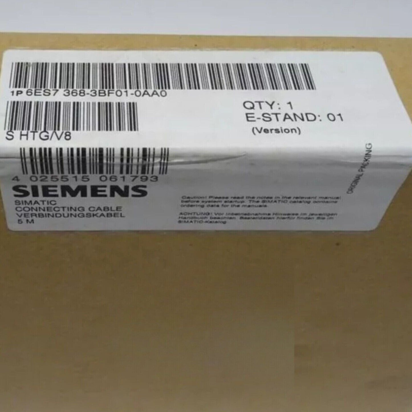 Siemens S7-300 Connecting Cable Packaging - 6ES7368-3BF01-0AA0, 5M length