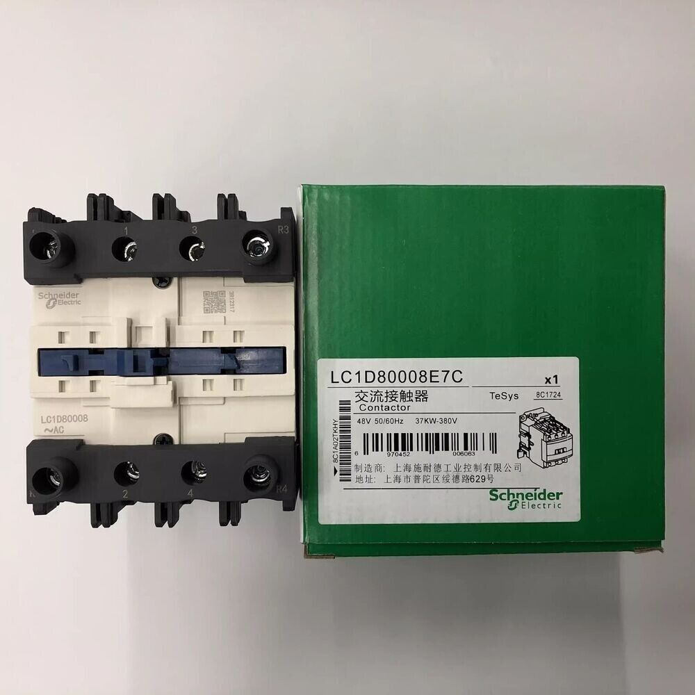 Schneider Electric LC1D80008E7C AC Contactor, 48V, 4-pole, Industrial Automation Component