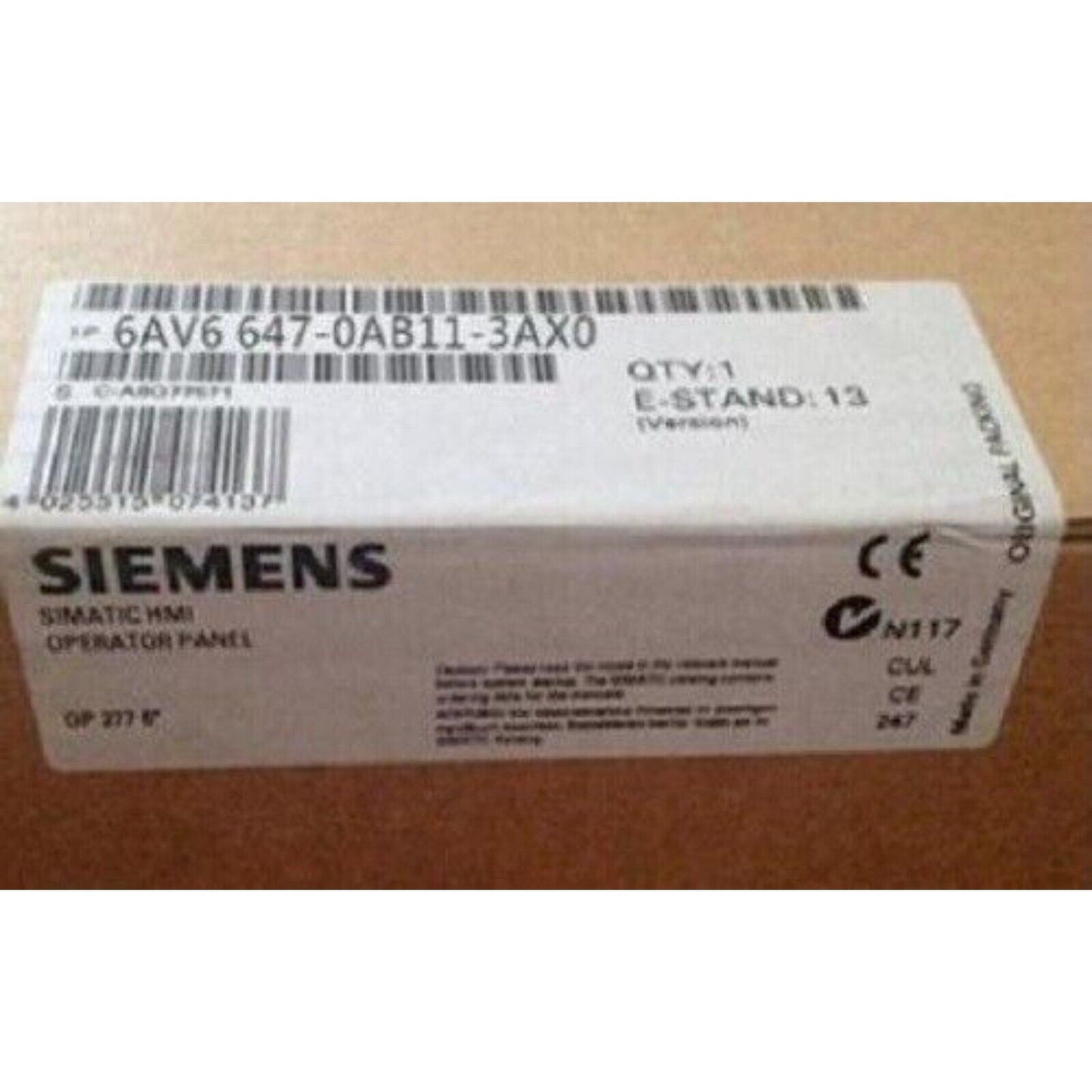 Siemens 6AV6647-0AB11-3AX0 HMI Operator Panel box, industrial automation part, original packaging