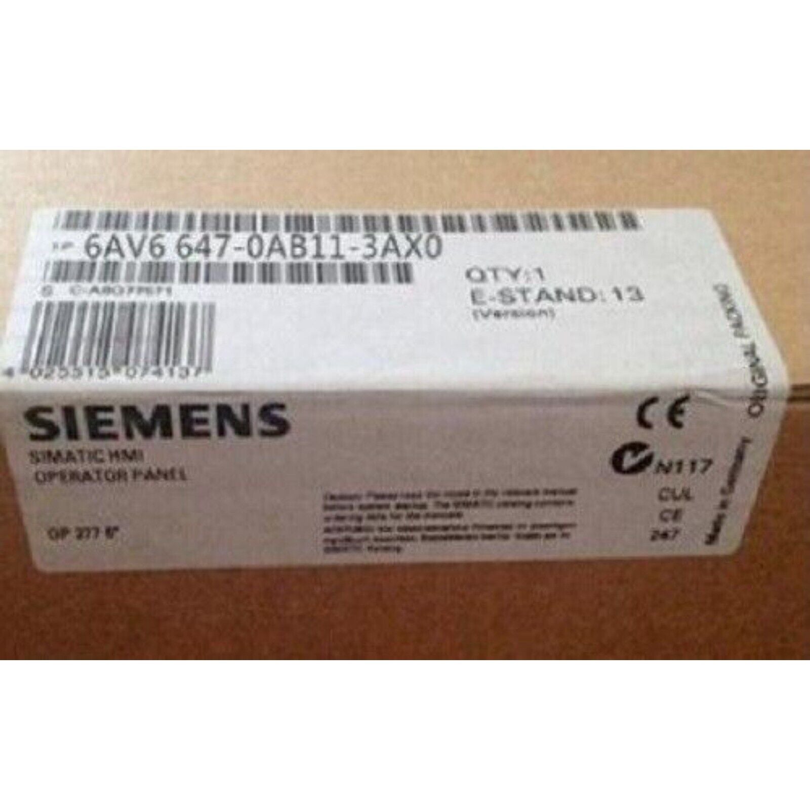 Siemens 6AV6647-0AB11-3AX0 HMI Operator Panel box, industrial automation part, original packaging