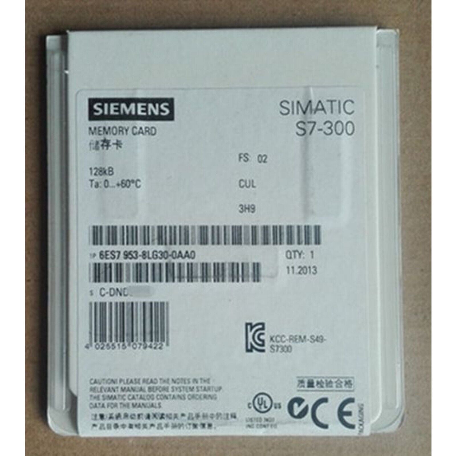 Siemens SIMATIC S7-300 Micro Memory Card 6ES7 953-8LG30-0AA0, 128KB industrial PLC module
