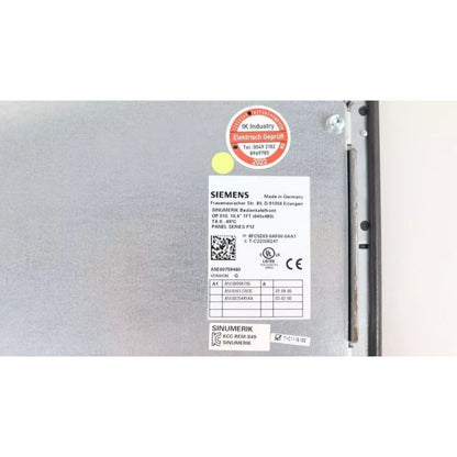 Siemens SINUMERIK Operator Panel 6FC5203-0AF00-0AA1 Back, Industrial Automation Part
