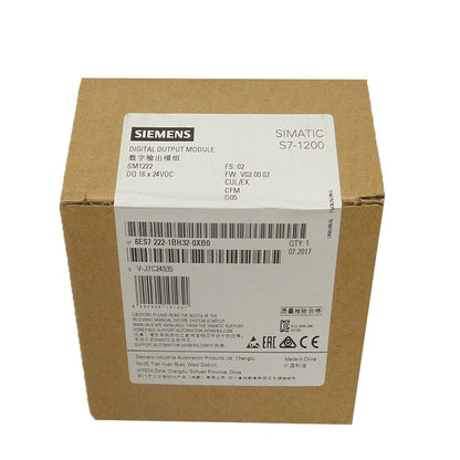 Siemens SIMATIC S7-1200 Digital Output Module 6ES7222-1BH32-0XB0 in brown packaging, factory automation part.