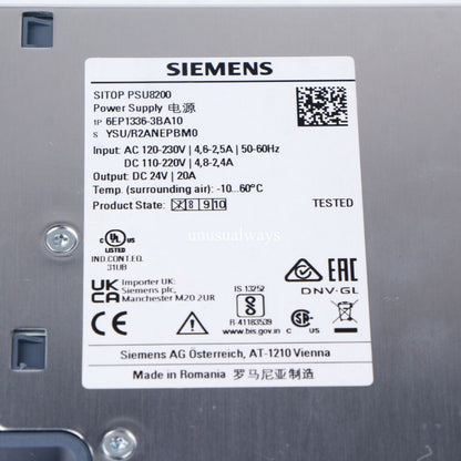 Power Supply | Siemens | 6EP1336-3BA10 SITOP PSU8200 Stabilized Power Supply 6EP1 336-3BA10