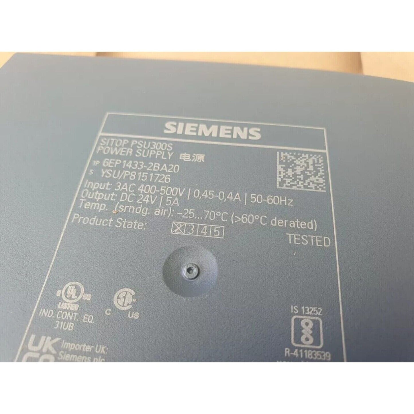 Siemens SITOP PSU300S Power Supply unit, industrial automation component, detail shot