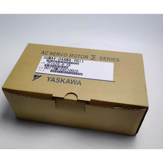 Yaskawa SGMAV-04ANA-YR11 Servo Motor box, new industrial automation part, brown cardboard packaging