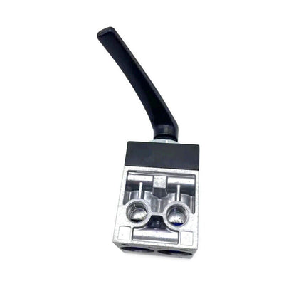 Festo H-5-1/4-B hand lever valve, black lever on silver valve body, automation part
