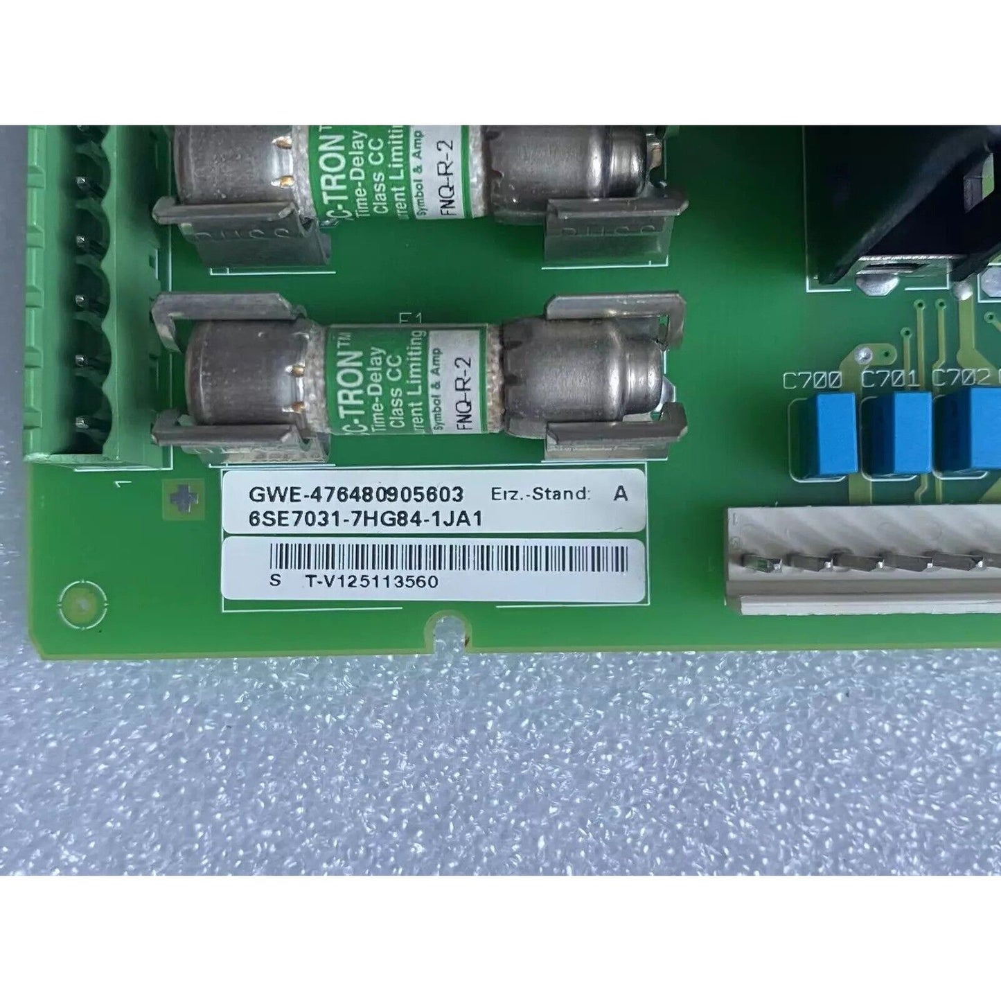 Siemens SIMOVERT Master Drives power board with C-TRON fuses and component labels
