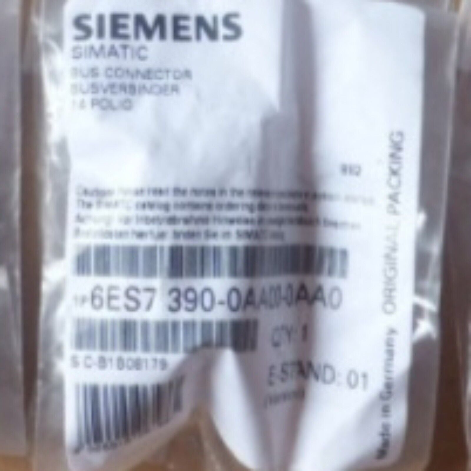 Siemens SIMATIC S7-300 bus connector 6ES7390-0AA00-0AA0 in packaging, original product