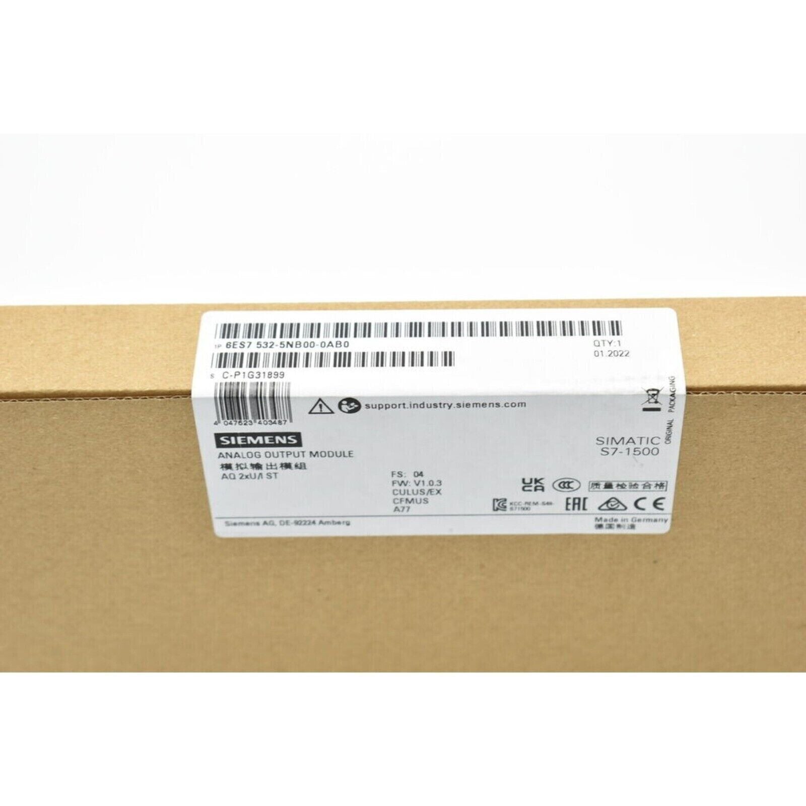 Siemens S7-1500 Analog Output Module 6ES7532-5NB00-0AB0, industrial automation part.