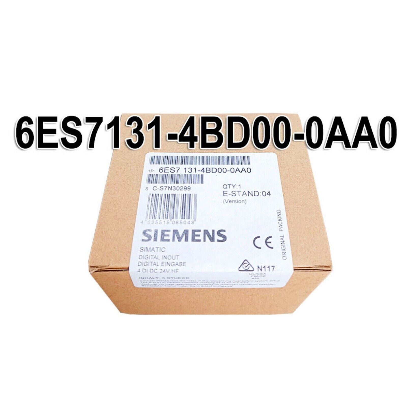 Siemens SIMATIC S7-1200 Digital Input Module 6ES7 131-4BD00-0AA0 on product packaging, industrial automation part