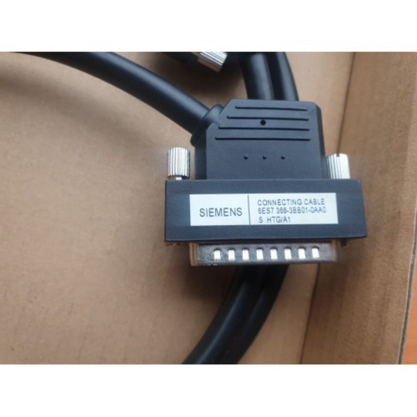 Siemens PLC connecting cable 6ES7 368-3BB01-0AA0, black cable with connectors, S7-300 series industrial automation part