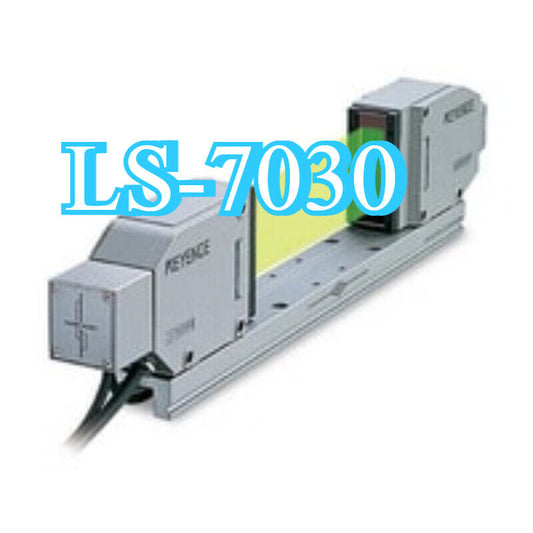 Keyence LS-7030 digital micrometer sensor head. Industrial automation equipment for measurement.