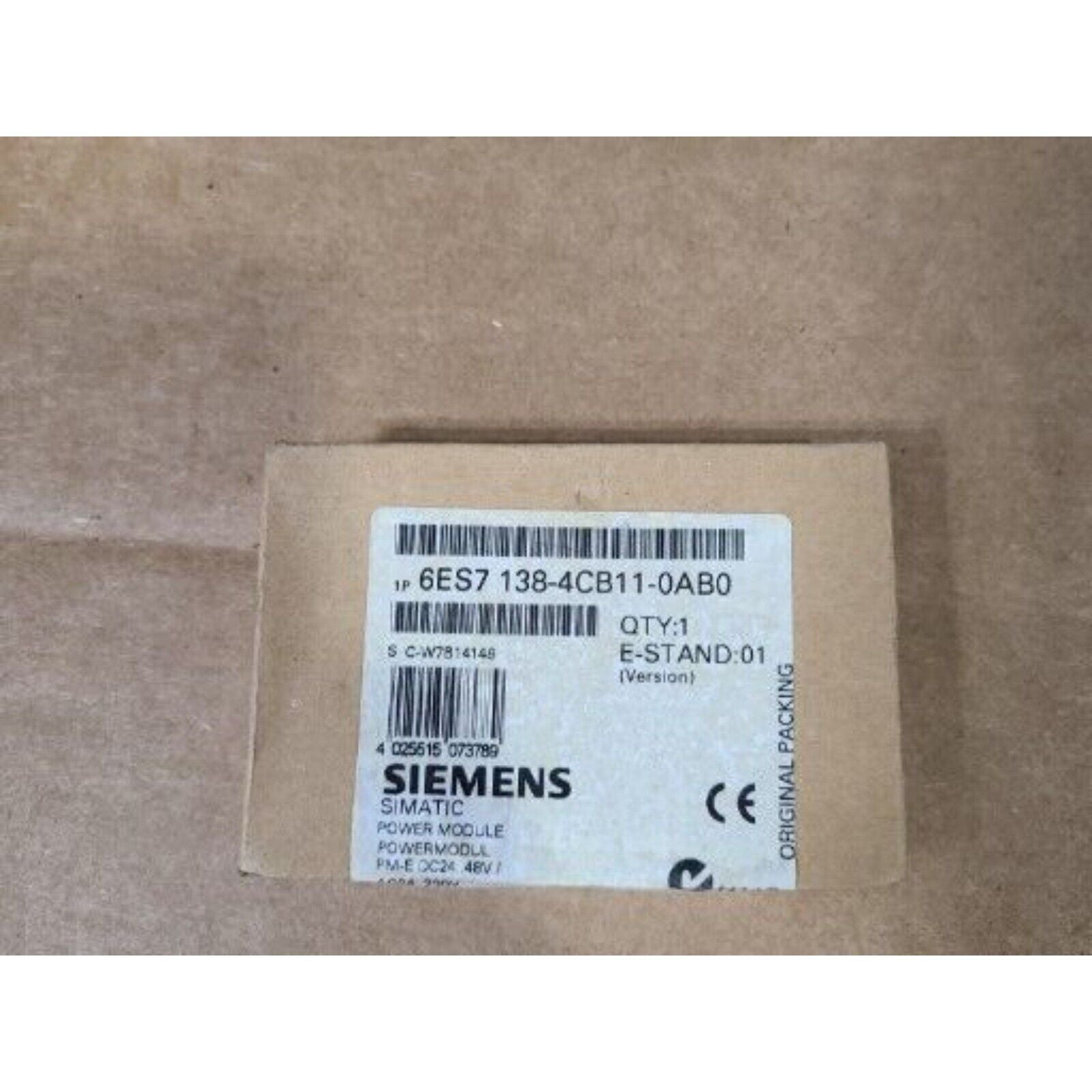 Siemens SIMATIC S7-1200 Power Module 6ES7 138-4CB11-0AB0 box, industrial automation part, Original Packing.