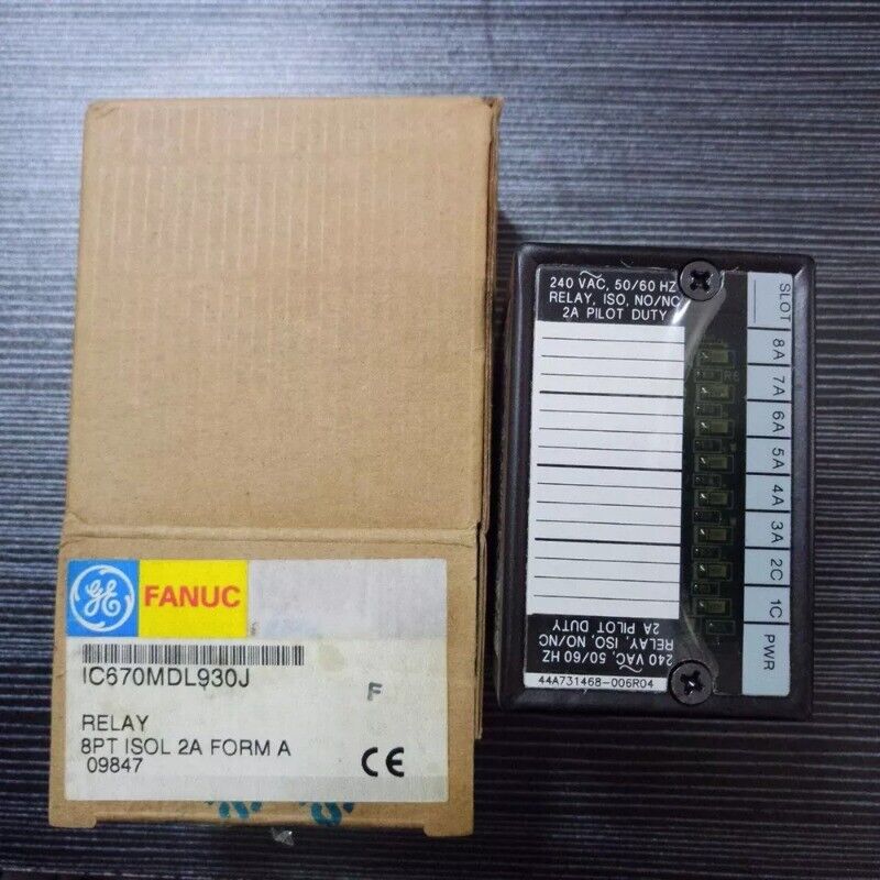 FANUC IC670MDL930J PLC Module, 2A Relay, 240 VAC, 50/60 Hz, industrial automation part.