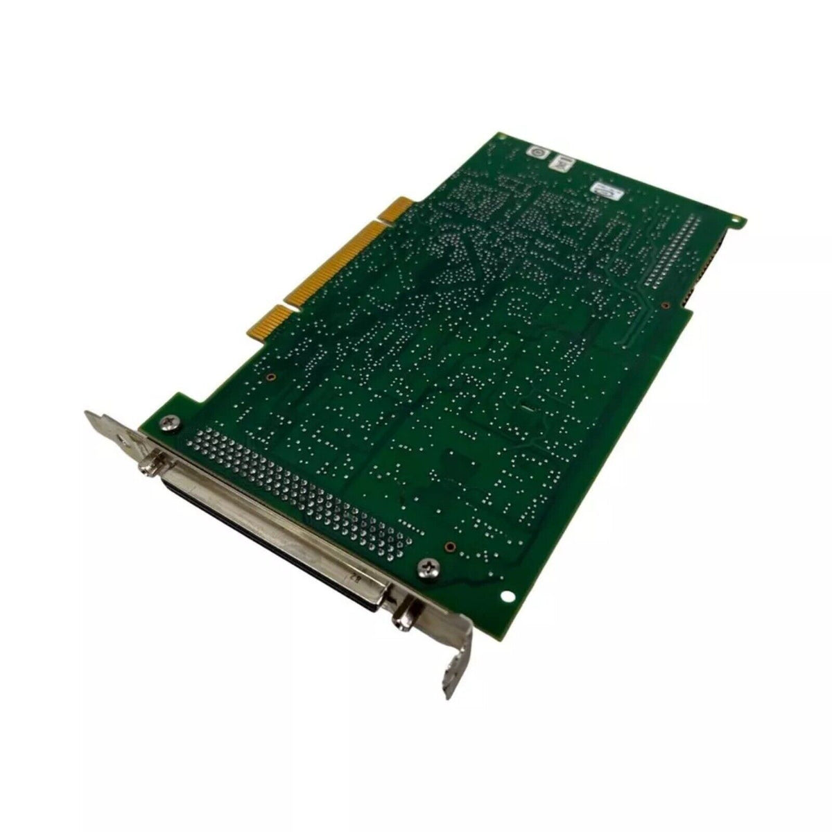 National Instruments PCI-6025E data acquisition card. Green circuit board with connectors for data acquisition.