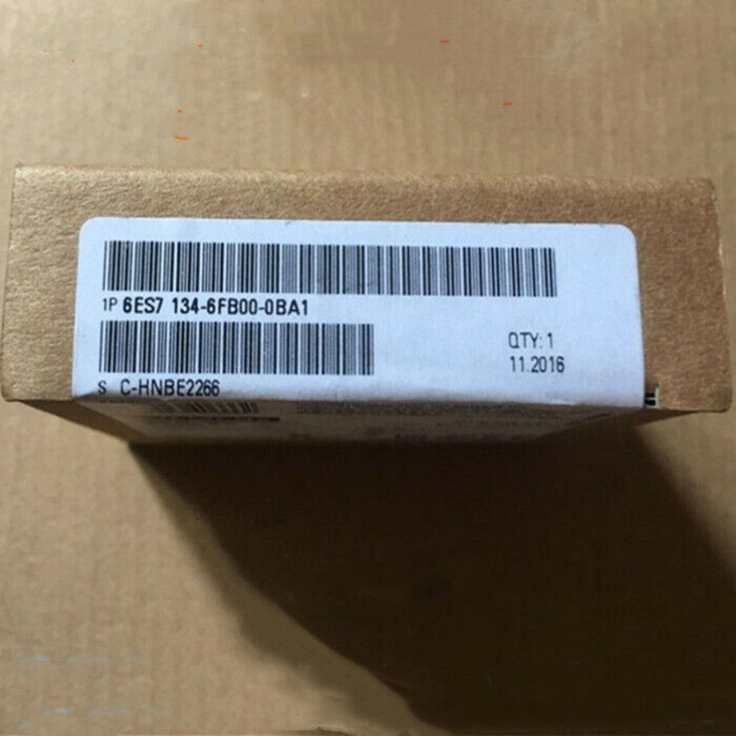 Siemens 6ES7 134-6FB00-0BA1 Analog Input Module Box, PLC industrial automation part with barcode and label.