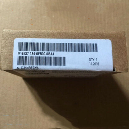 Siemens 6ES7 134-6FB00-0BA1 Analog Input Module Box, PLC industrial automation part with barcode and label.